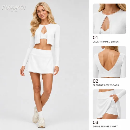 Lace bra lace skirt yoga clothes High waist abdominal-shaping slimming sling blouse running sports three-piece suit