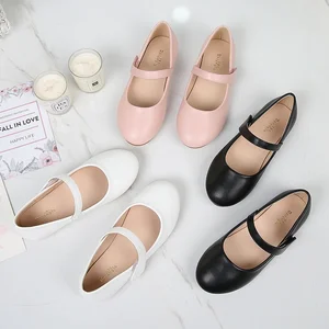 2026 Spring Autumn Girls Soft Soled Dress Shoes Mary Jane Pumps Korean Princess Kid's Girl's School Uniform Leather Dress Shoes