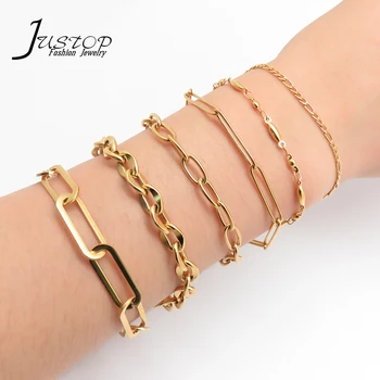 Accessories Bracelet New Fashion Stainless Steel 18K Gold Plated Fancy Chain Bracelets For Unisex