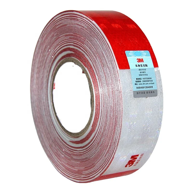 Alternating Red and White (Silver) Reflective Tape