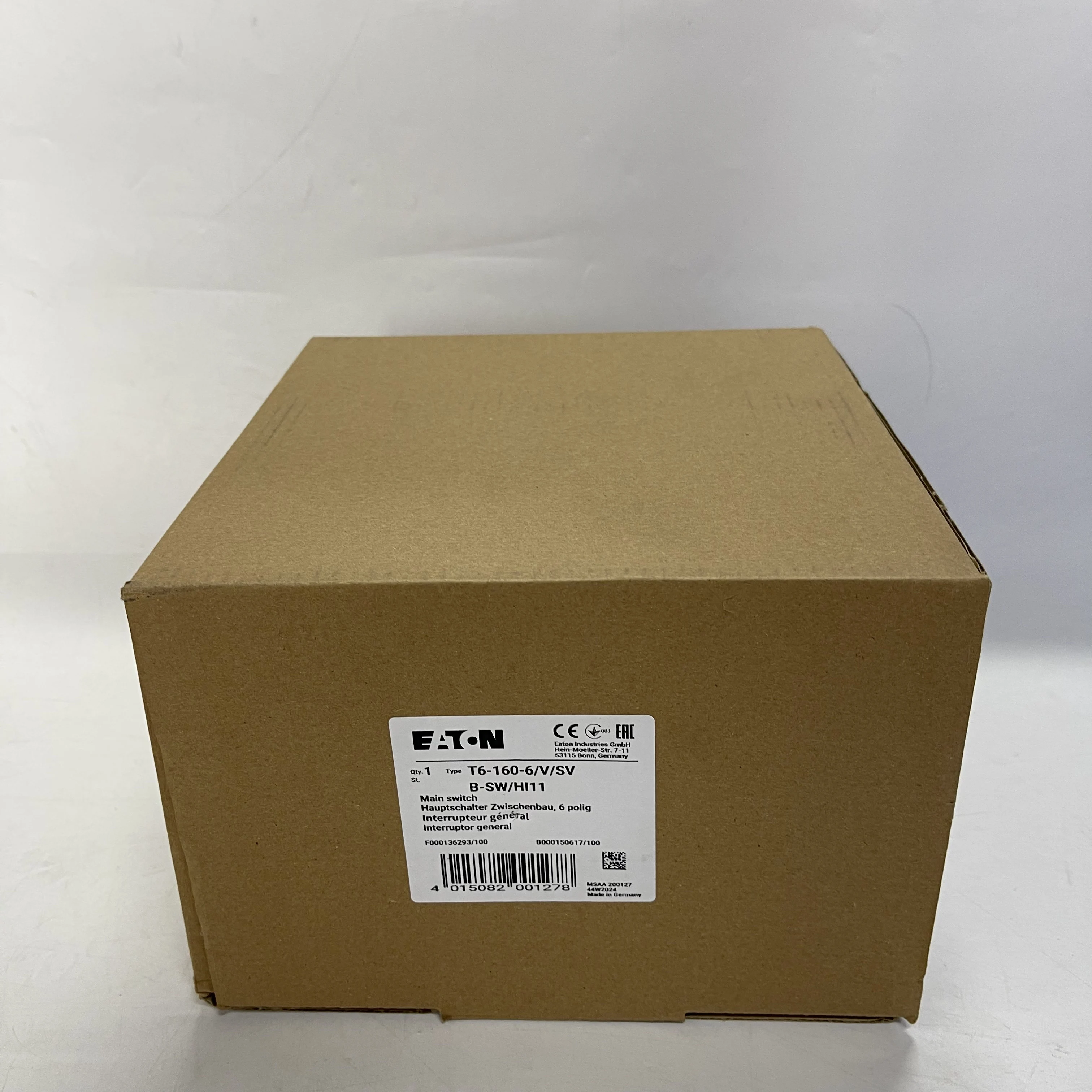 EATON Main Switch 6-pole T6-160-6/V/SV B-SW/HI11 EATON Main Switch 6-pole T6-160-6/V/SV B-SW/HI11