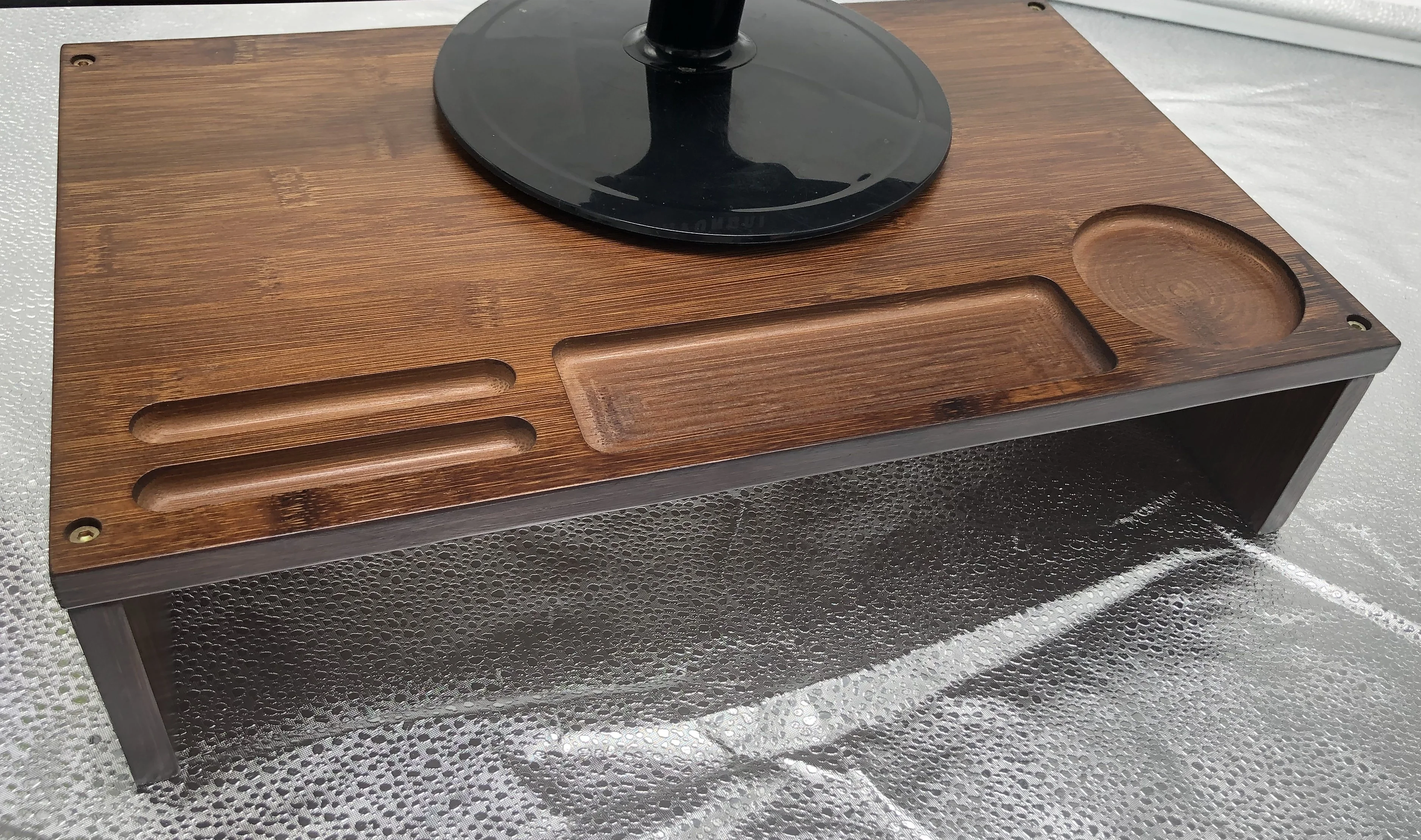 
 Бамбуковая/MDF офисная настольная подставка для монитора с органайзером для хранения  