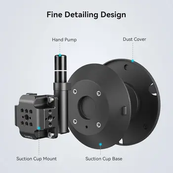 For SmallRig 6\" Suction Cup Camera Mount for Cars Smartphones Speeds 80km/h Recommends 15kg Load Stationary Clean Smooth detail image