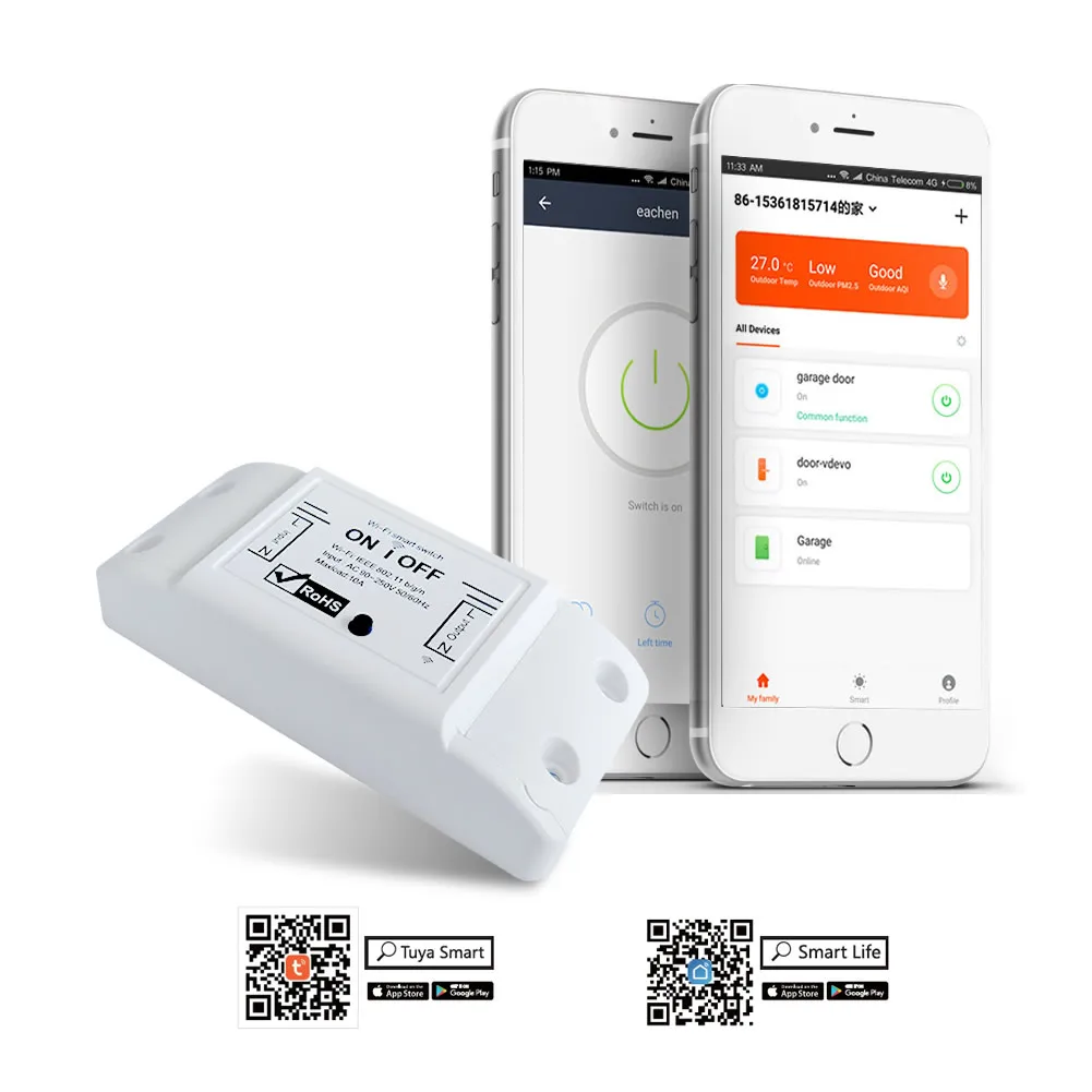 2020 New Technology Smart WiFi Smart Circuit Breaker with RF 433 Mhz Remote Control Tuya Wifi Breaker for Home Electrical