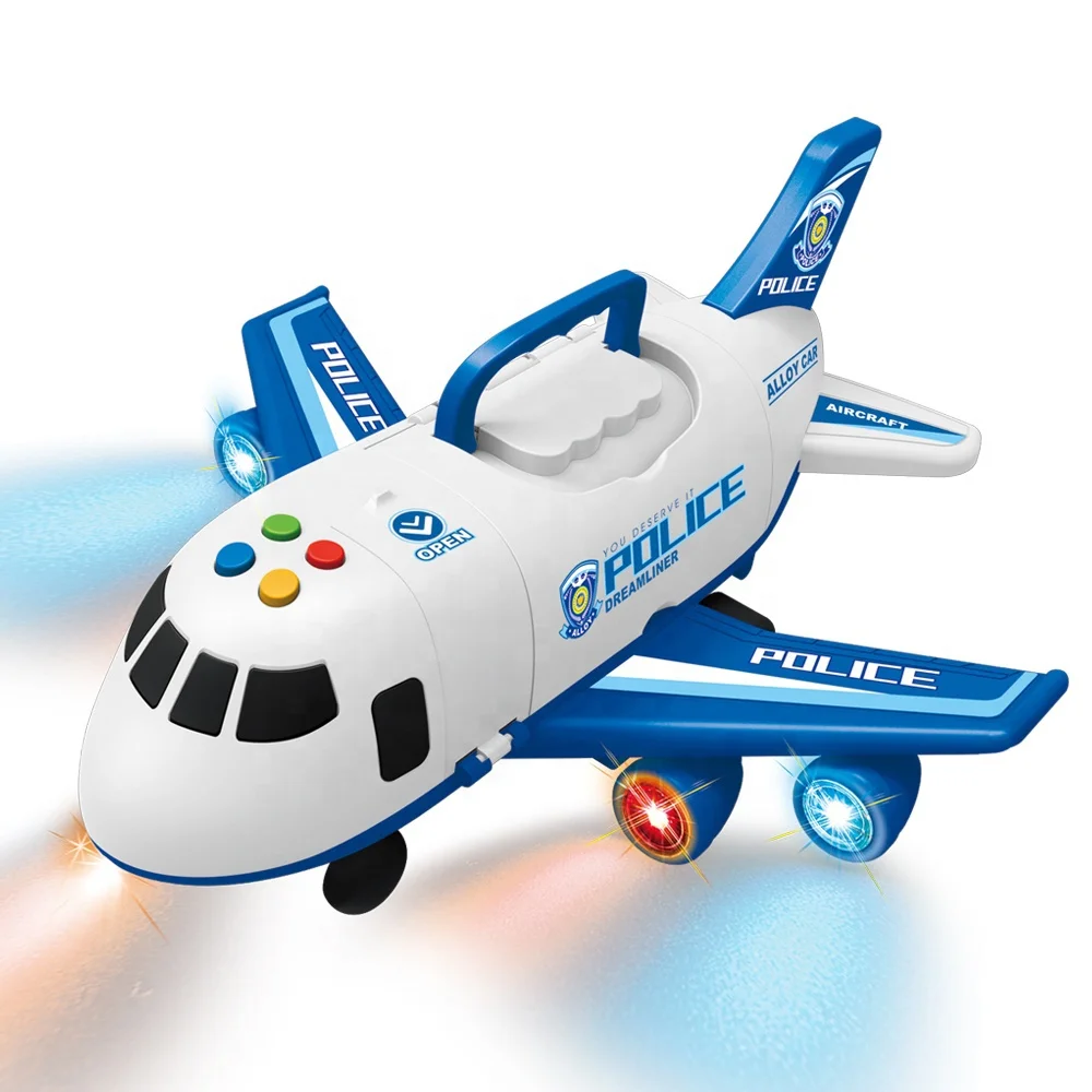 Avion De Transport Cargo LOVE LIFE – Avec Son, Lumière, Fumée à Eau, 6 Mini Voitures, Carte, Pour Enfant Dès 3 Ans