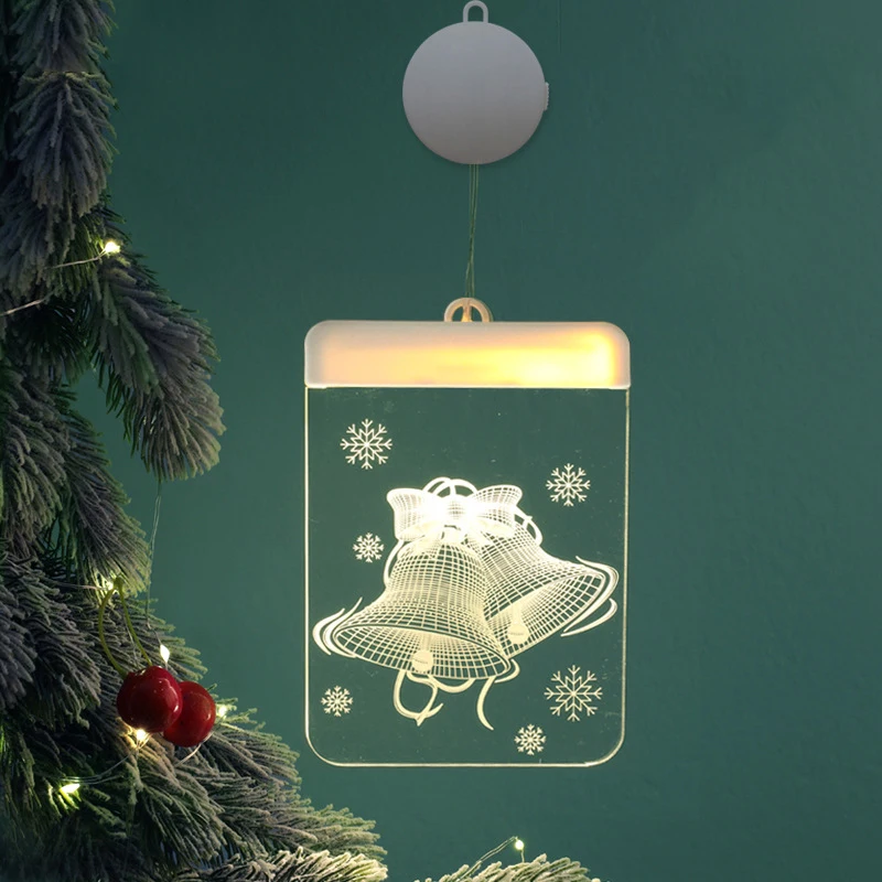 LED Christmas Room Layout 3D Lighting Ins Small Colored Lights 3D Decoration Lights with Paste for Indoor Outdoor Window