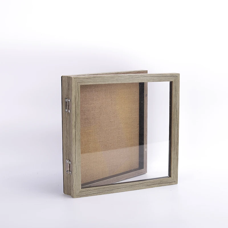 Shadow Box Display Case 10X10 Photo Frame Design Double Wooden New With Linen Back Black OEM Customized Dream Logo Time Pcs Type