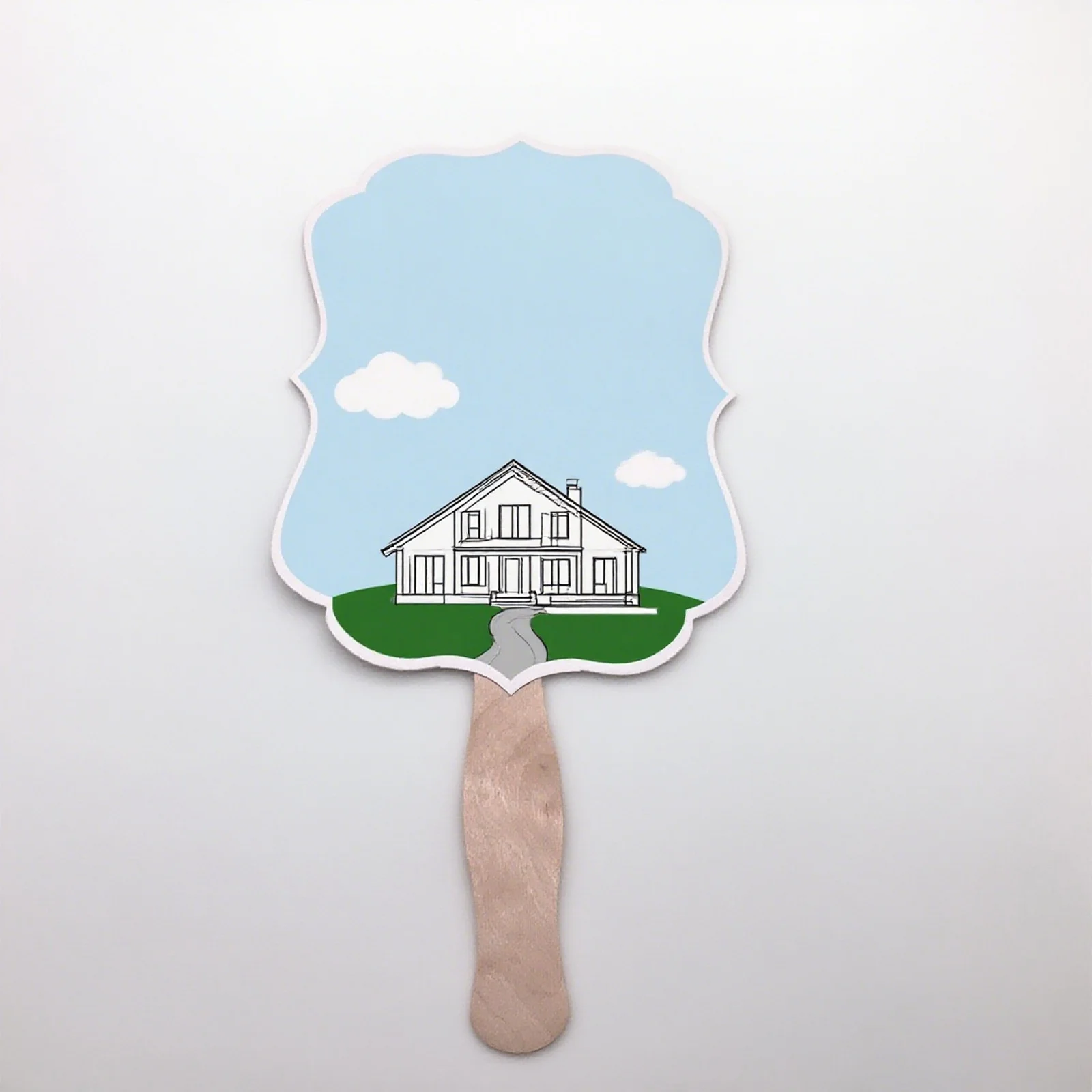Customized Wooden Handle Advertising Fan for Corporate Promotion & Business Gifts with UV Printing Custom Logo Packaging