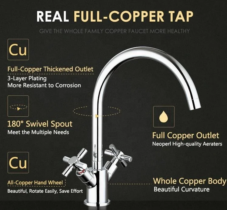 Modern Brass Crosshead Lever Kitchen Tap manufacture