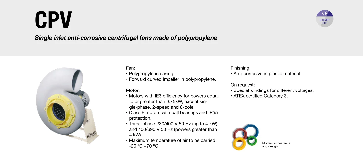 Inlet Anti-corrosive Centrifugal Fan, SODECA, 230 V 50 - detail 2