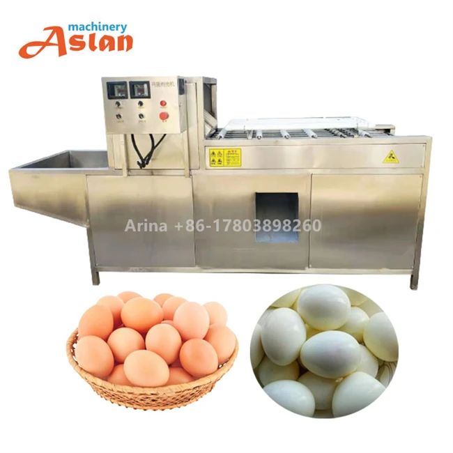 hard boiled egg peeling machine cooked