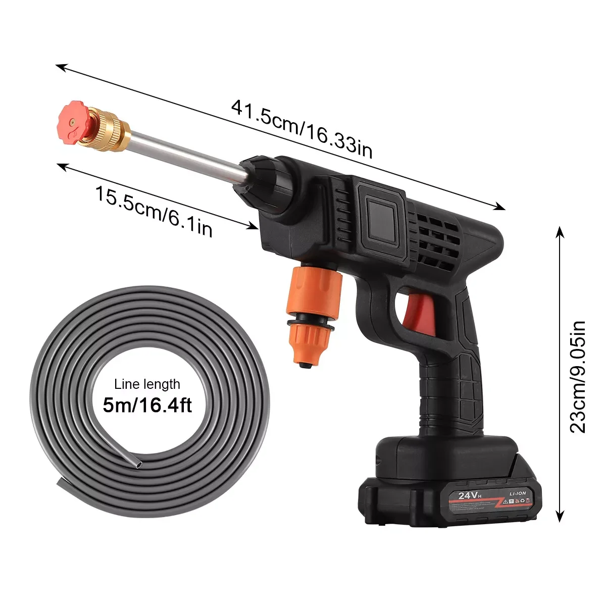 Lithium Battery 24V 48V Washer alta pressão sem fio Wash Gun portátil sem fio Car Washer Lavadora Equipamento de lavagem