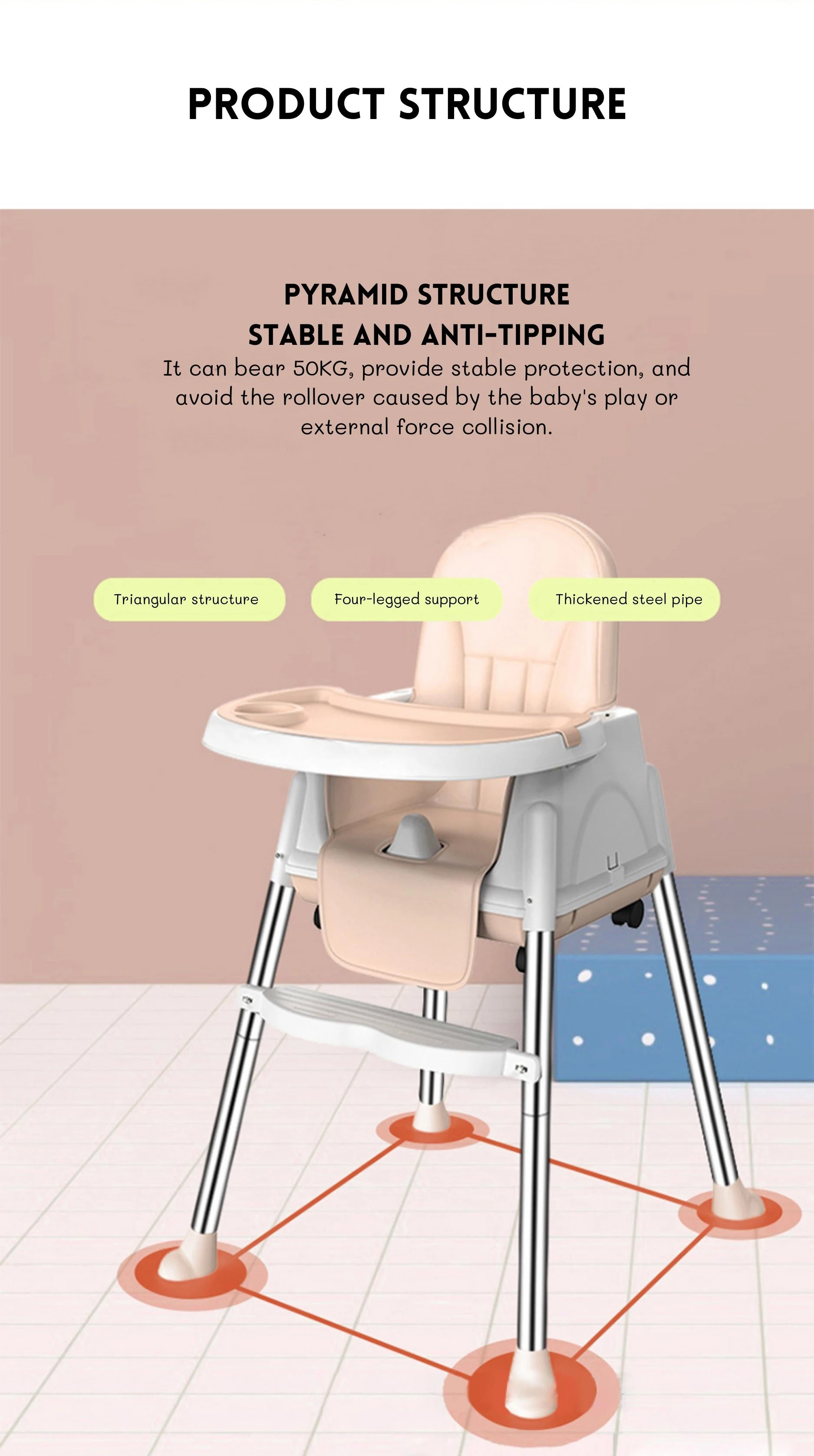 High Quality Child High Dining Chair Baby High Chair Suitable For 824