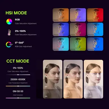 VILTROX Magnetic RGB Video Light 360 Full Color Portable LED Camera Light Panel with APP Control/Cold Shoe Mounts/CRI 97+ detail image