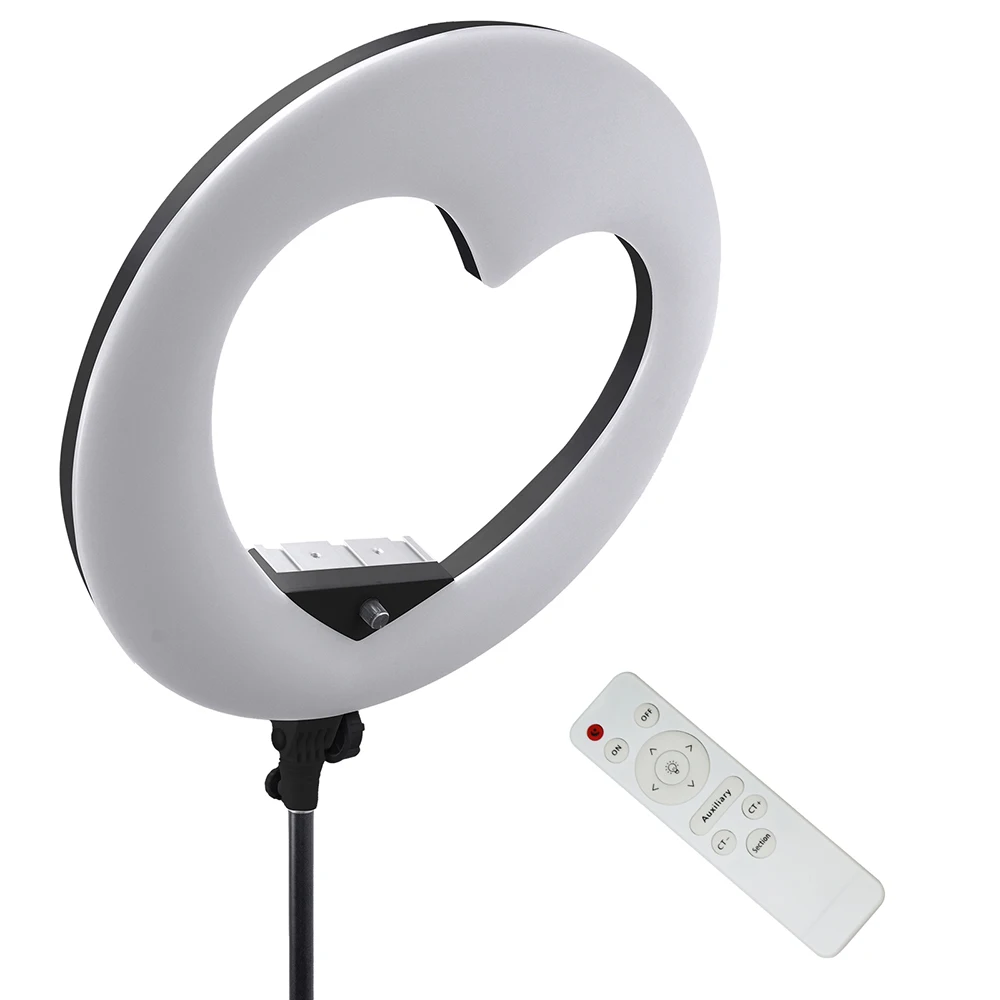 NEW! 18 inch heart Ring Light with Remote Control and Stand Holder carry bags Makeup LED Ring Lights kits 96W 18inch