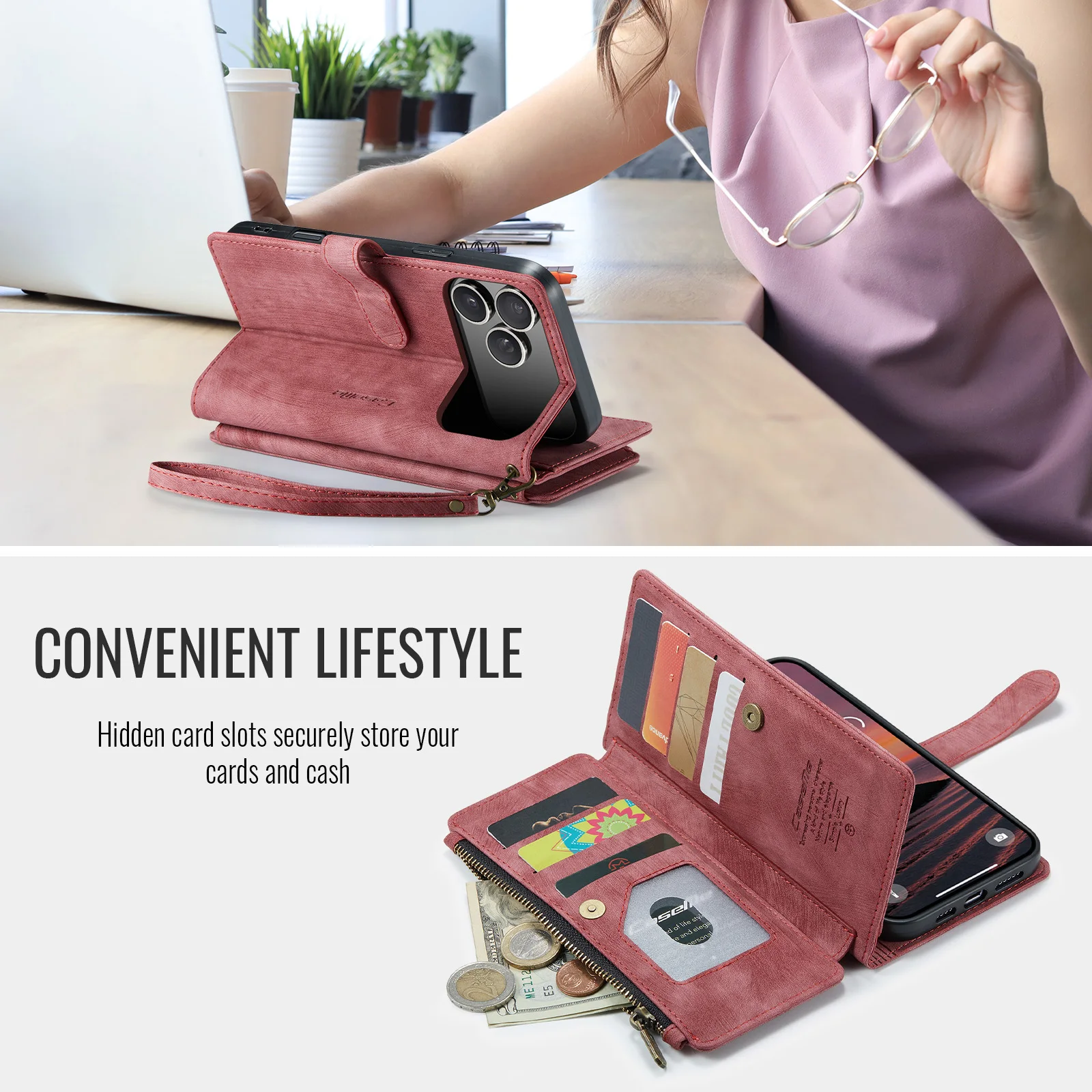 Magnetic Wallet Phone Case With 10 Card Slots For Iphone 17 Air_voghion.com
