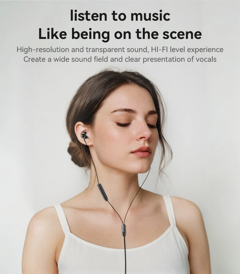 YH49 Yesido Aluminum Alloy In-ear Earphone With Remote Control Type-C Interface Wired Headphones