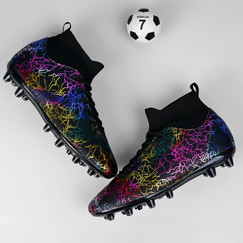 Brand Logo Custom High Top Professional AG FG TF Women Boys Training Football Shoes Long aperçu 5