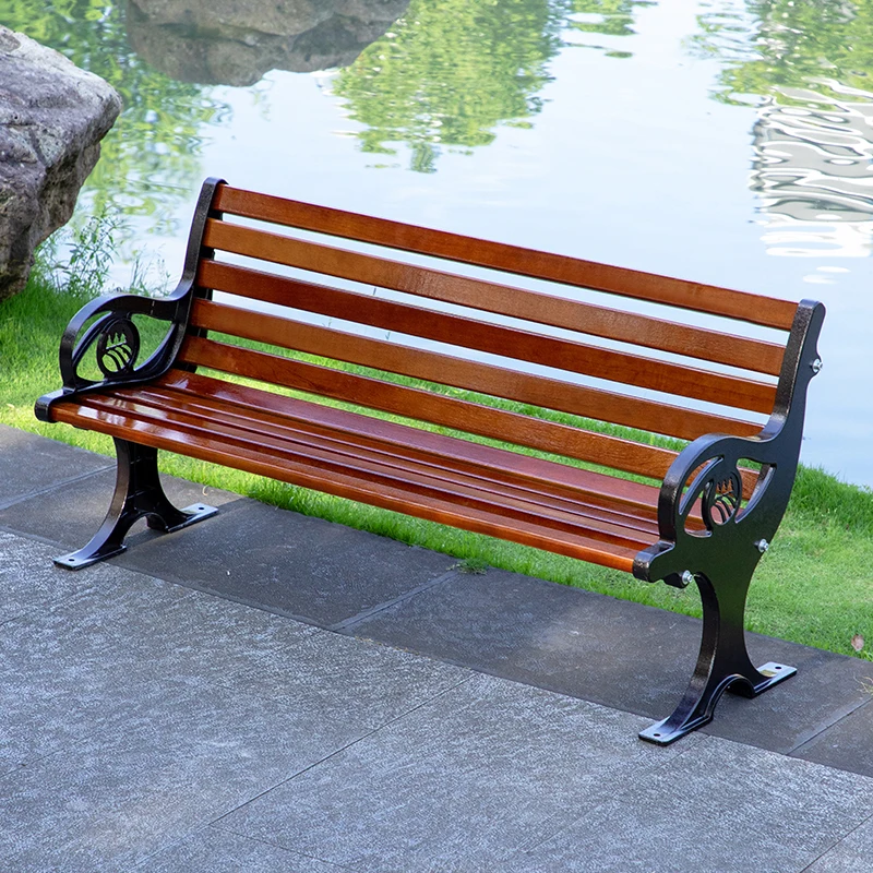 High quality cast aluminum metal bench home garden patio bench for decoration factory