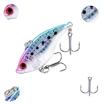 New Printed Lightning VIB Luya Bait 5CM/14G Shaky Lead Block Noise Sound Bead False Bait Laser Bionic Fishing Tackle with Hooks – Hooks – view 5