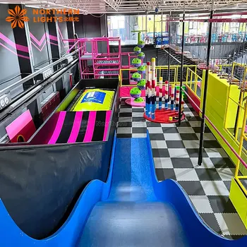 Adults And Kids Trampoline Park Have Jumping Climbing Dodging And More Game Indoor Playground