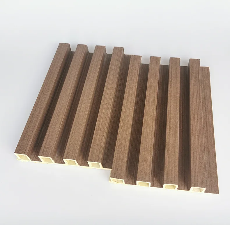 Modern Wood Grain Fluted Panel Wall Cladding Waterproof and Fireproof PVC WPC Interior Wall Panel