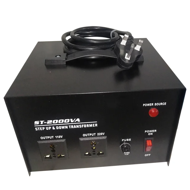 2000W 110Vから220Vへの変換 ST-2000VA イギリス/ヨーロッパ/アメリカ