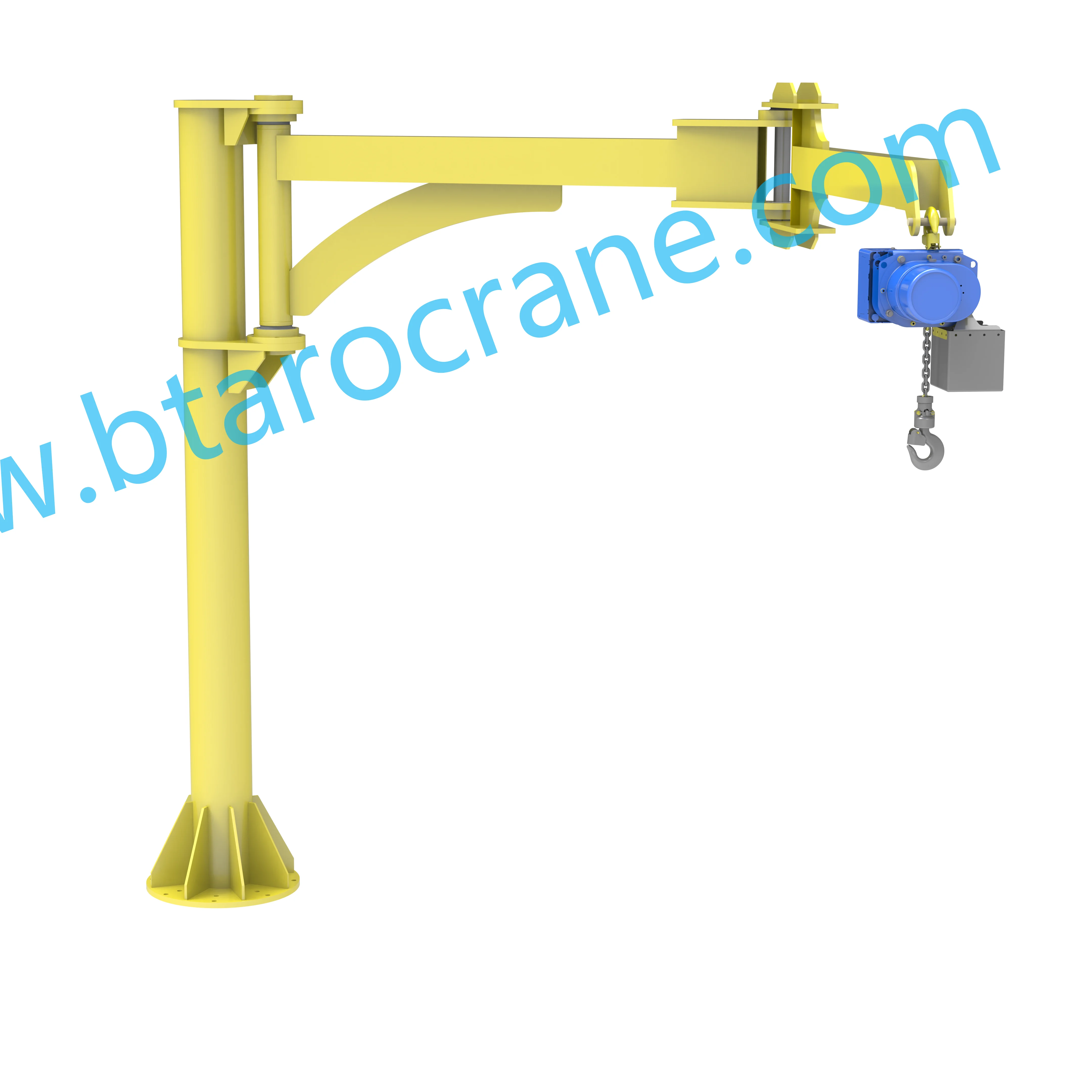 500kg Column Jib Crane Knuckle Cantilever Arm Crane Warehouse Workshop ...