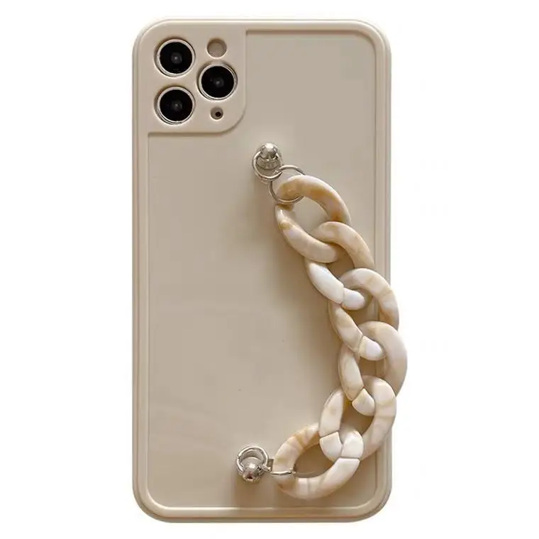 Trendy Wrist Chain Bracelet for iPhone 13 Case for Girls Chain Soft TPU 6s  Plus Xr Xs Max Phone Casing with Hand Strap Women