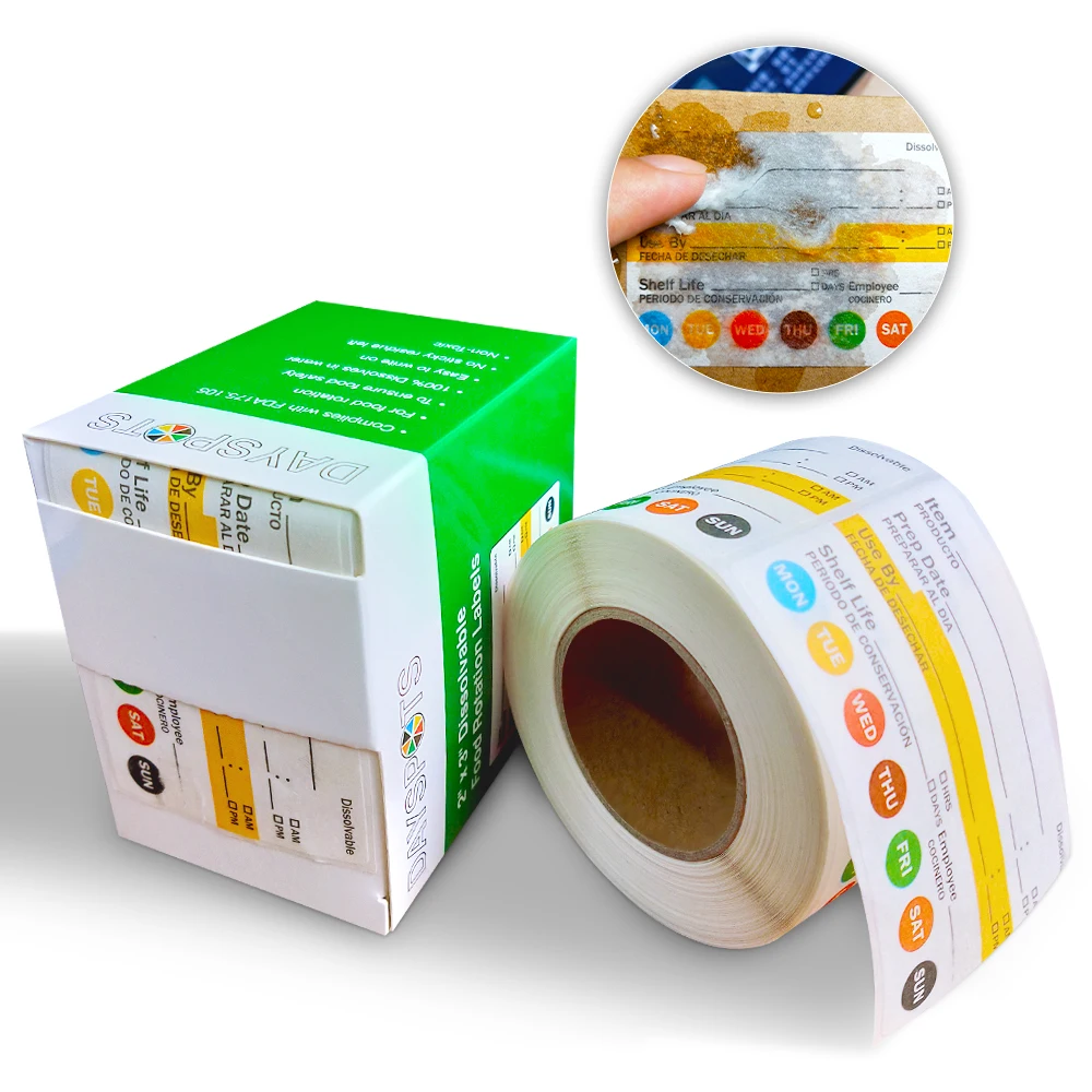 Food Safety Dissolvable Label Water Soluble Paper Sticker