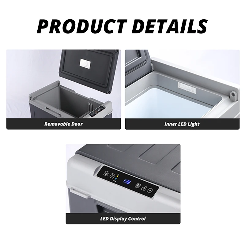 New Arrival 36L Compressor Freezer Box Portable Double Door Camping Fridge 12 Volt Refrigerator for Truck