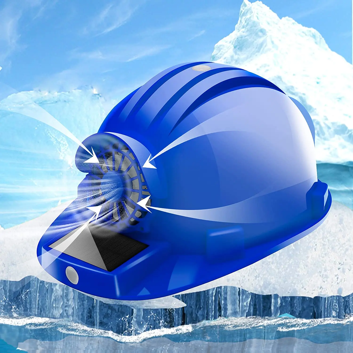Safety Helmet with Solar Powered Fan GPS Industrial Use