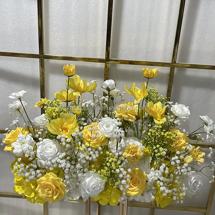 Luabue 4pcs Fleurs Artificielles Forsythia Jaune - Bouquets De Fleurs Faux Pour Décoration Intérieur Extérieur, Mariage Et Bureau (55cm)
