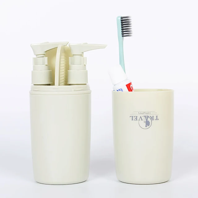 Eco Friendly Travel Accessories Creative Travel Toothbrush Portable Bottle Kit Easy Wash Travel Amenity Kit Airline