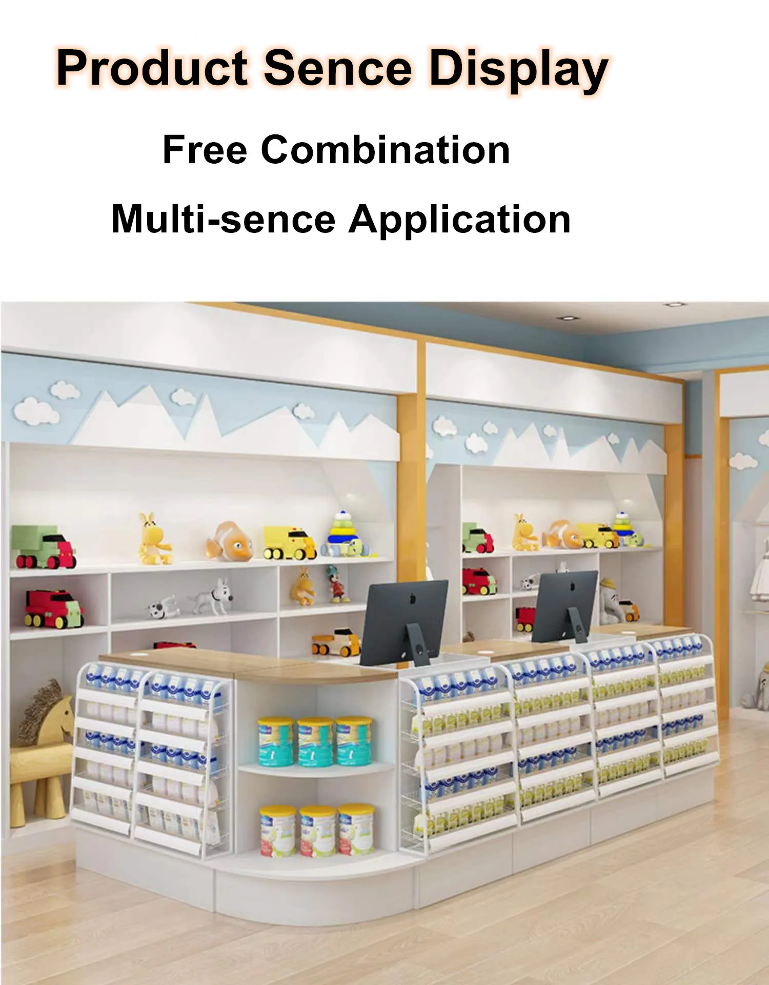 Adjustable Checkout Counter Convenience Store Retail Display Counter ...