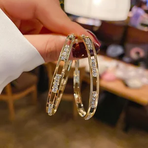 Wholesale Earrings Luxury Simple Wild Temperament Big Circle Earrings Alloy Fashion Hoop Earrings for Women