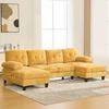 Yellow + Chenille + 4 Seat + Foam