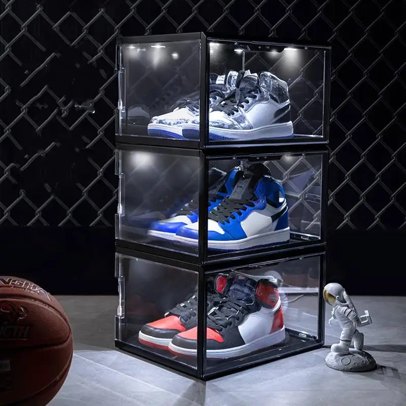 Shoebox Sneaker Box Led Led Shoe Boxes, Shoe Display Case With