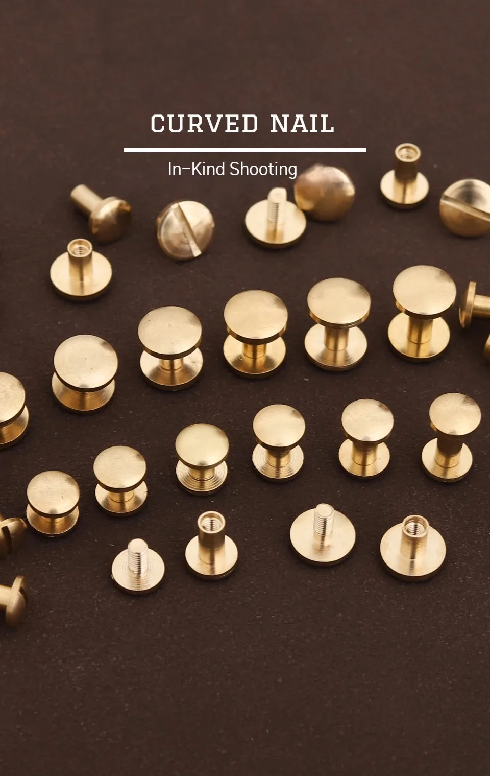 Brass Screw Handmade Leather Craft Accessory Diy Hardware for Leather ...