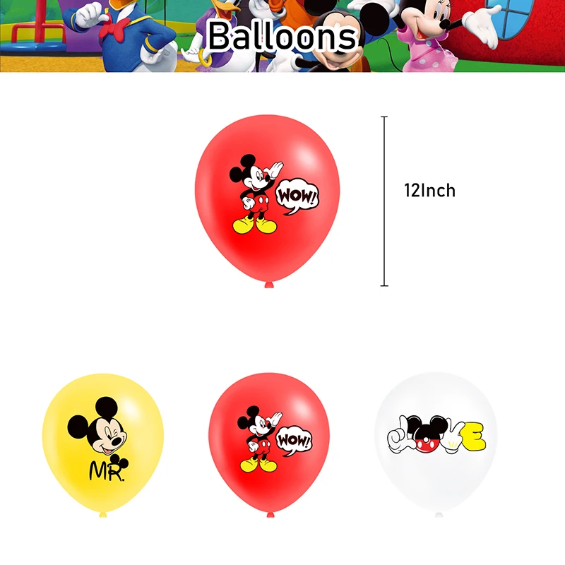 Newest Cartoon Cute Mickey Theme Birthday Party Decoration With Banner ...