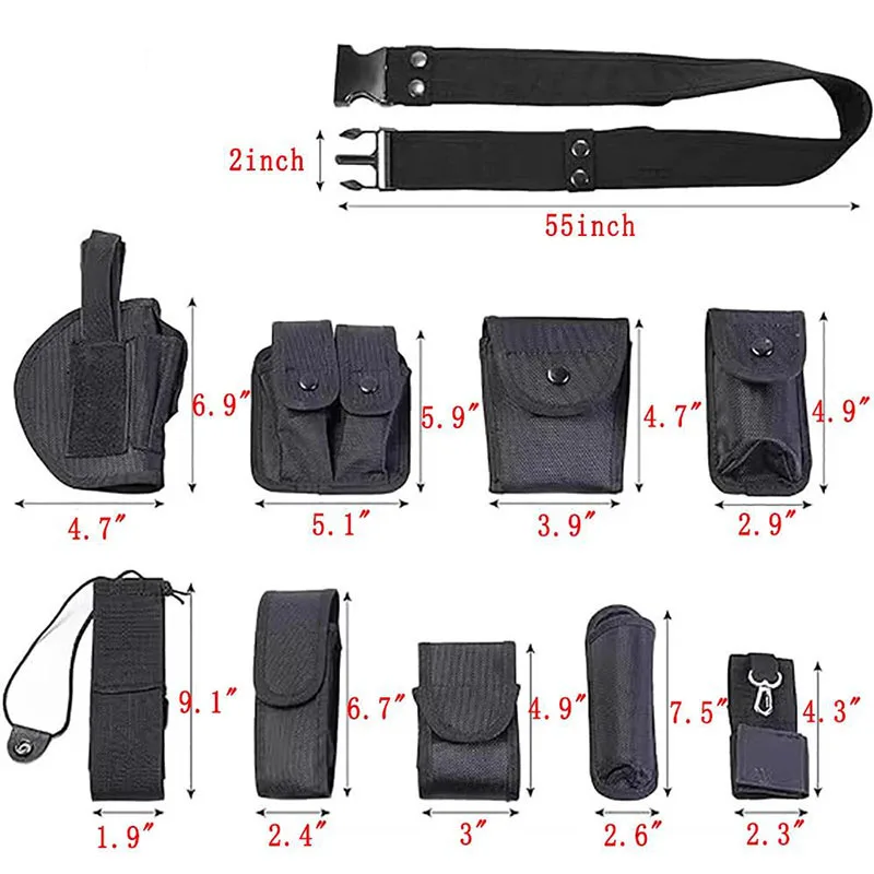 Outdoor Practical Tactical Multifunctional Security Training Belt Versatile Modular Equipment System Holster with Pouches