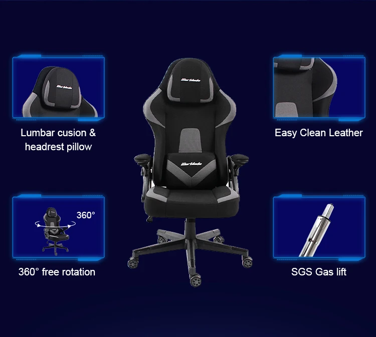 New Design Wholesale Gaming Chair Adjustable Revolving Fixed Armrest