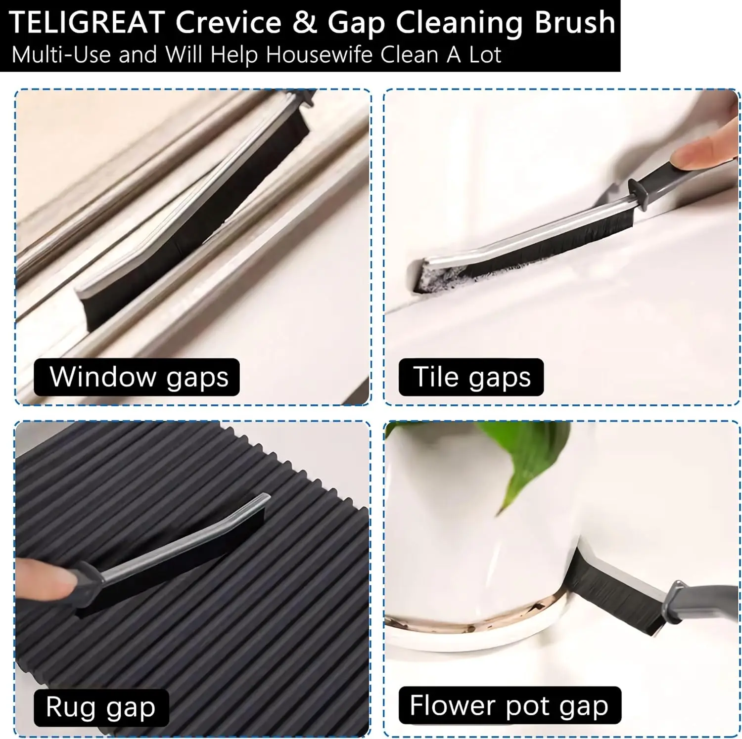 3PCS Crevice Cleaning Brush Gap Cleaning Brush Corner Brush Tile