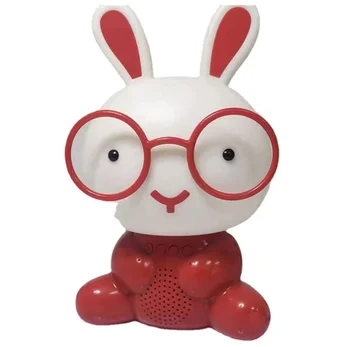 Red Portable Wireless Colorful Cartoon Rabbit Panda Shape Heavy Bass Speaker Touch Night Light Home Desk Living Room Display