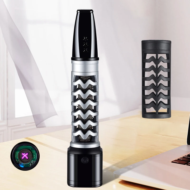 Двойная дуговая зажигалка с держателем для сигарет ветрозащитная зарядкой от usb без капель