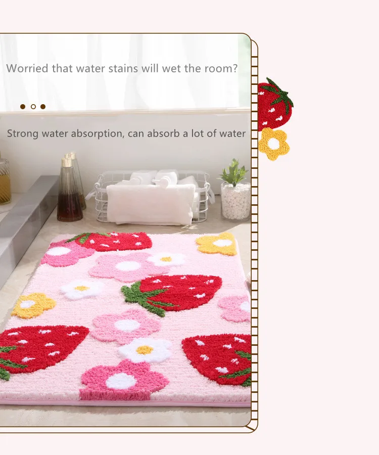 Cartoon Water Absorbing Floor Mat Household Door Mat Bedroom Bathroom Non Slip Bath Mat supplier