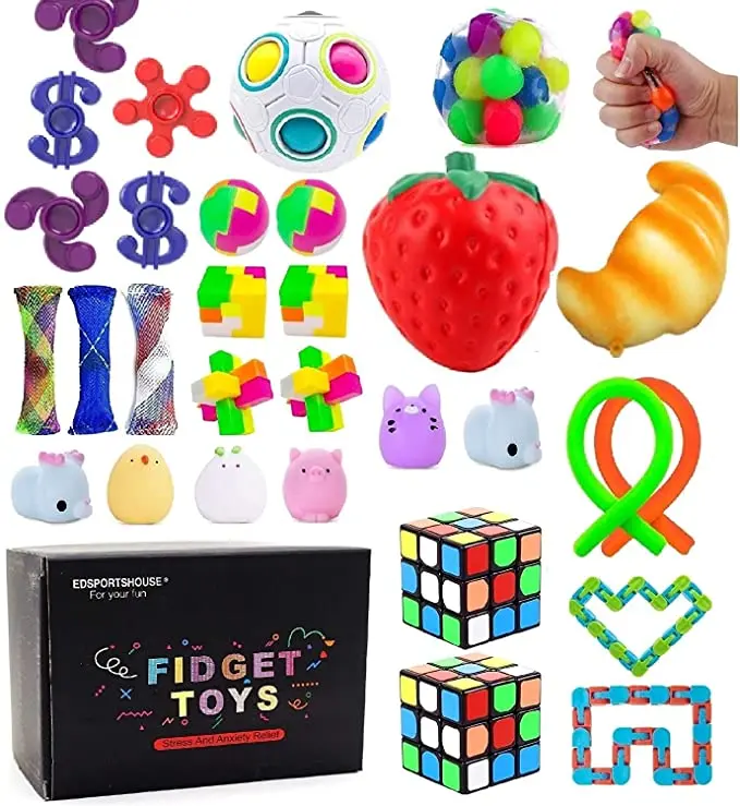 Details about   12X Fidget Sensory Toys Set Kit Stress Relief Anti-Anxiety Stocking Stuffer US 