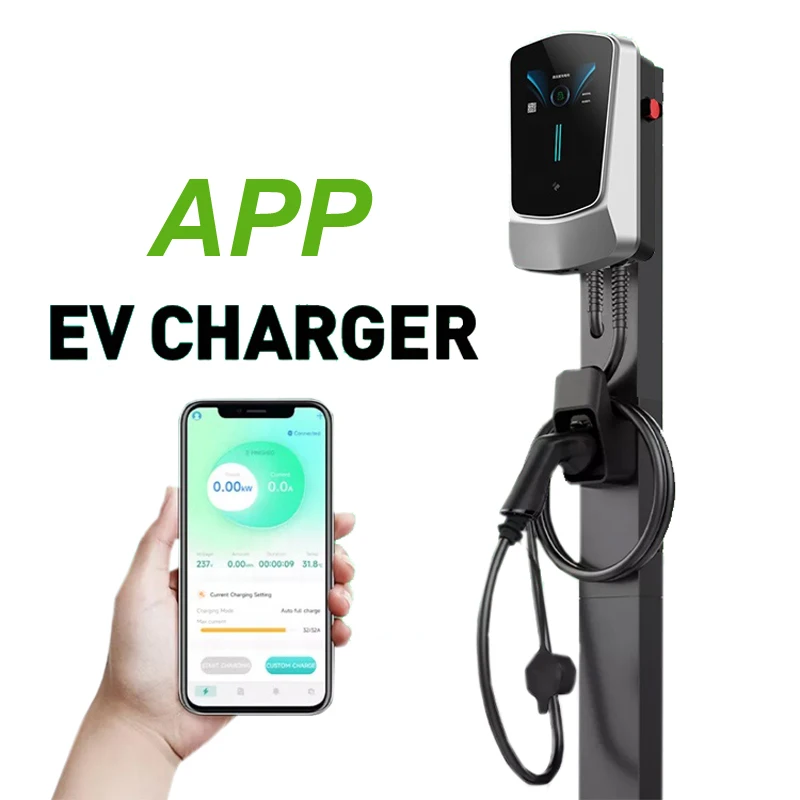 App Controlled Ev Charger 7kw 11kw 22kw Wall Mounted Ev Charging