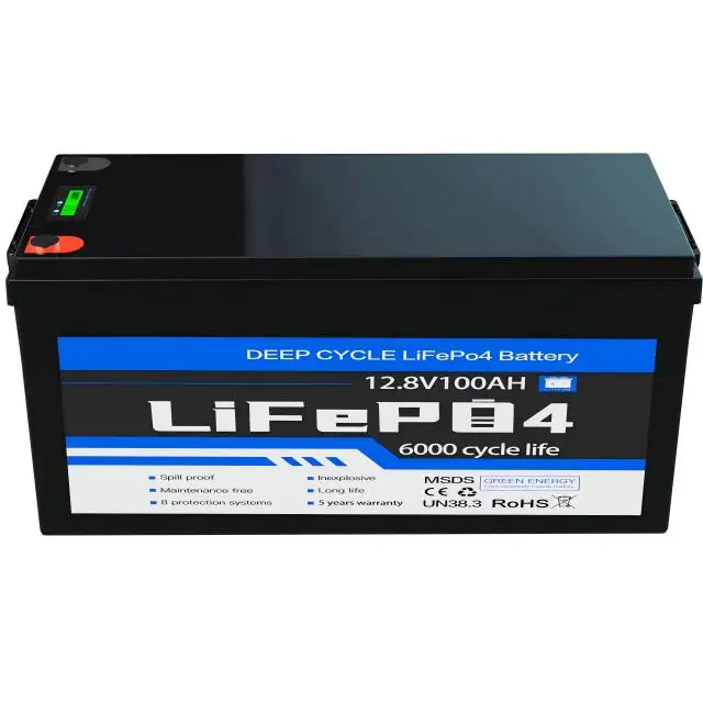 Deep Cycle Rechargeable 12.8V 100AH 200AH 300AH 400AH Lifepo4 Lithium Ion Battery Solar Boat Camp RV Golf Cart Yacht 12 Volt