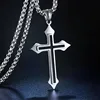 Collana con croce a linea nera Xl0282